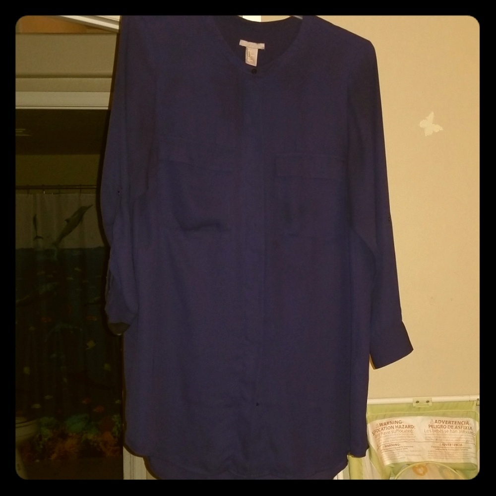 Blue button up